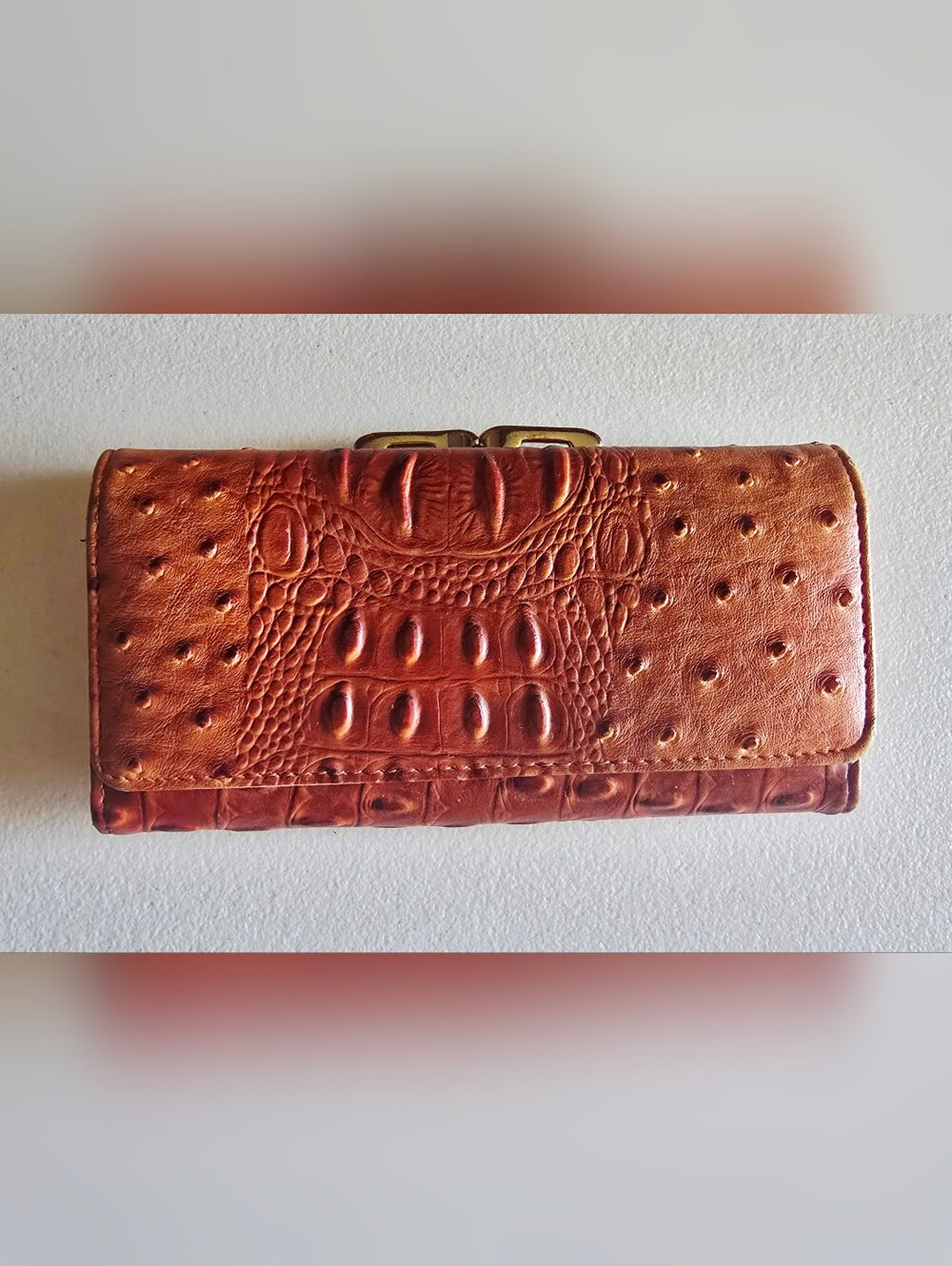 Genuine Ostrich Leather Tri-fold wallet